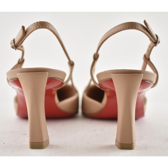 Christian Louboutin Condoroline 55 Blush Nude Leather Slingback Heel Pump 37.5 - Picture 12 of 13